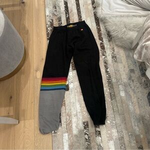 Aviator nation charcoal and gray stripe sweatpants size small